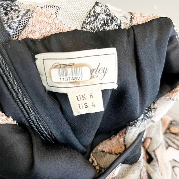 Temperely London Mesh Open Back Long Sleeve Fit & Flare Mini Cocktail Dress - Picture 8 of 11